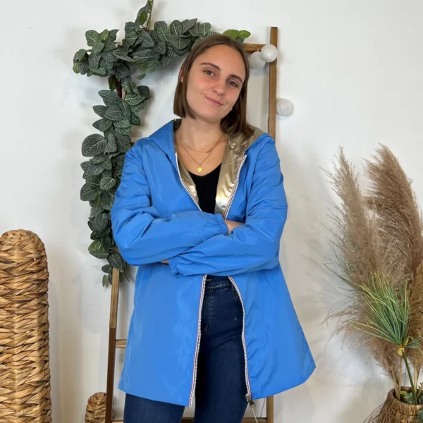 K853- Imper réversible (T36-T50) - bleu-ciel - 44