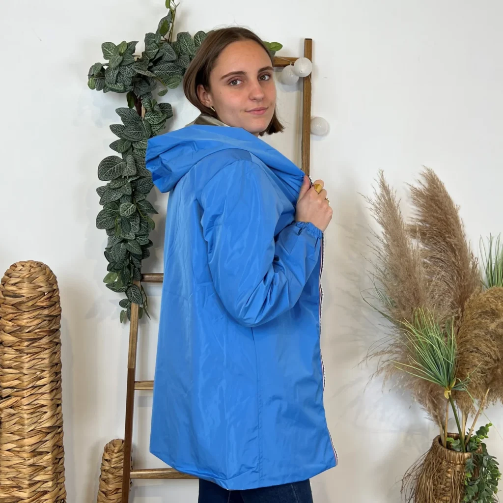 K853- Imper réversible (T36-T50) - bleu-ciel - 44