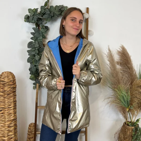 K853- Imper réversible (T36-T50) - bleu-ciel - 44