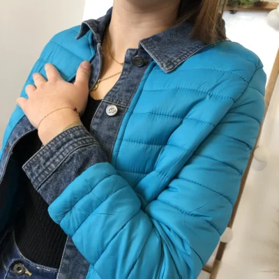 M252- Doudoune (36-T42) - bleu-turquoise - 44