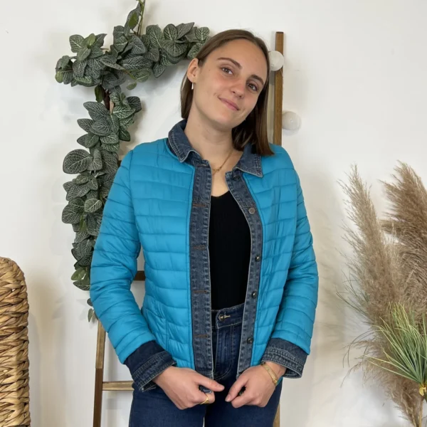 M252- Doudoune (36-T42) - bleu-turquoise - 44