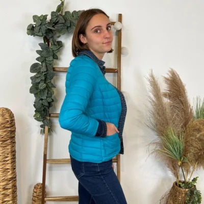 M252- Doudoune (36-T42) - bleu-turquoise - 44