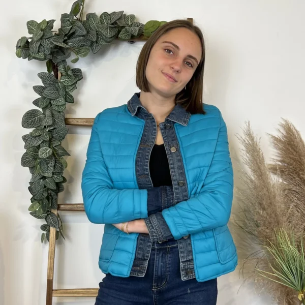 M252- Doudoune (36-T42) - bleu-turquoise - 44