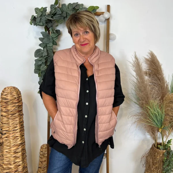 M263- Doudoune sans manche (T42-T50) - rose-pale - 50