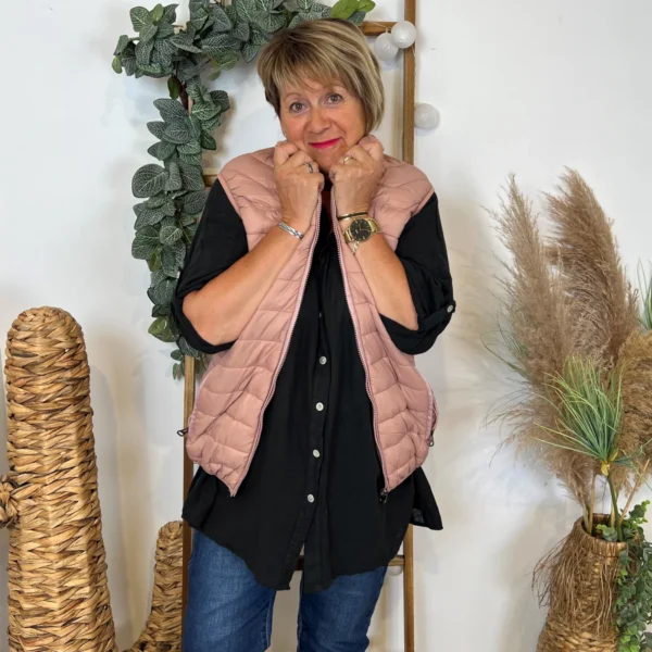 M263- Doudoune sans manche (T42-T50) - rose-pale - 50