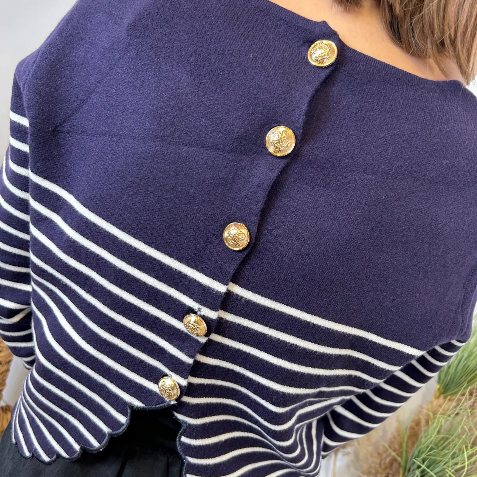 L358- Pull marinière dos ouvert (Tu)