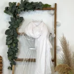 Foulard chèche uni froissé femme – Petit prix 4€ - blanc - sans-taille