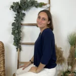 Pull femme maille fine col V « Tendance » - marine - taille-unique