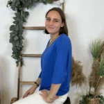 Pull femme maille fine col V « Tendance » - bleu-royal - taille-unique