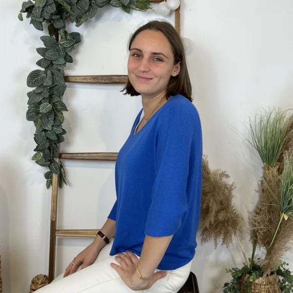 k984- Pull léger Emporium (Tu) - bleu-royal - taille-unique