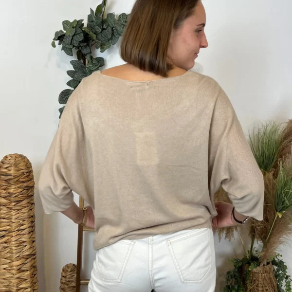 k984- Pull léger Emporium (Tu) - beige - taille-unique