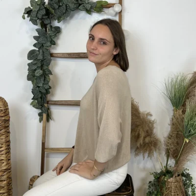 k984- Pull léger Emporium (Tu) - beige - taille-unique