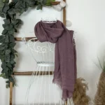 Foulard chèche uni froissé femme – Petit prix 4€ - violet - sans-taille