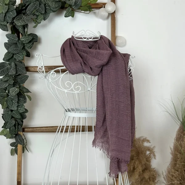 Y510– Foulard uni froissé - violet - sans-taille