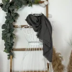 Foulard chèche uni froissé femme – Petit prix 4€ - gris - sans-taille