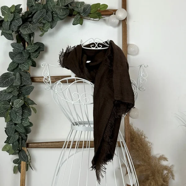 Y510– Foulard uni froissé - marron - sans-taille
