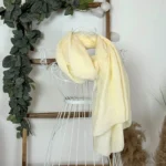 Foulard chèche uni froissé femme – Petit prix 4€ - ecru - sans-taille