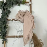 Foulard chèche uni froissé femme – Petit prix 4€ - beige - sans-taille