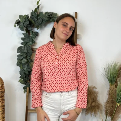 M587- Blouse Losanges (T36-T46) - corail - 48