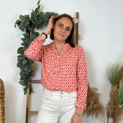 M587- Blouse Losanges (T36-T46) - corail - 48
