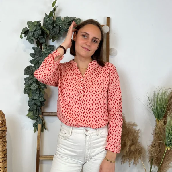 M587- Blouse Losanges (T36-T46) - corail - 48