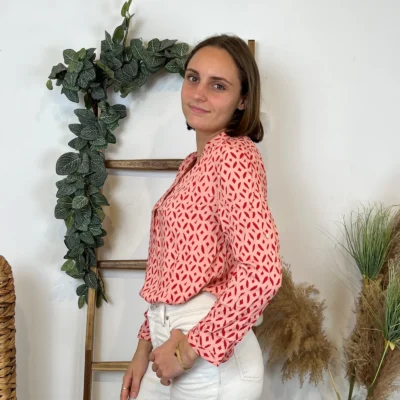 M587- Blouse Losanges (T36-T46) - corail - 48