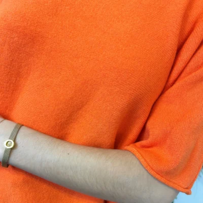 K545- Pull loose Crop-Top (Tu) - orange - taille-unique