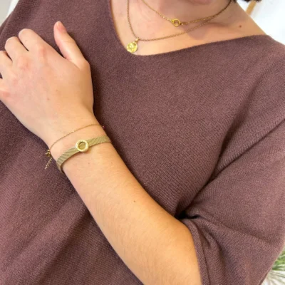 K545- Pull loose Crop-Top (Tu) - marron - taille-unique