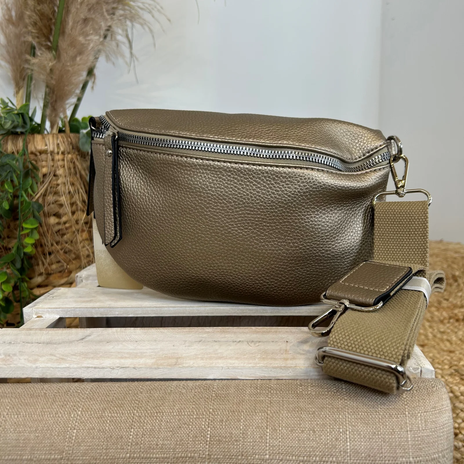 Sac Banane Flora & Co - dore-taupe - sans-taille