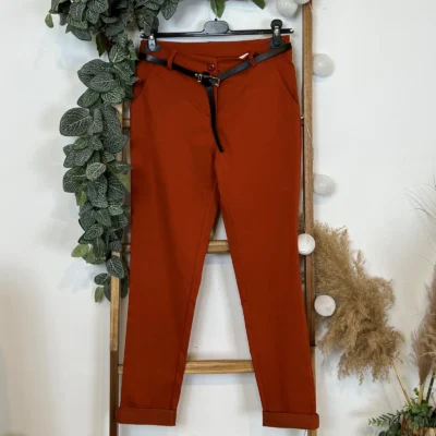 M934- Chino Stretch (T36-T50) 🇮🇹 - rouille - 50