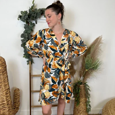 M386- Robe Maëlle cache coeur (T36-T40) - rouille - 38