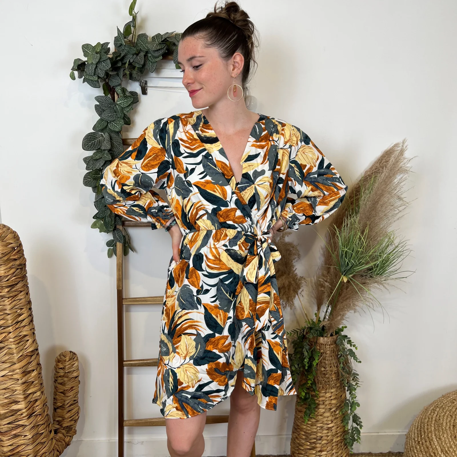 M386- Robe Maëlle cache coeur (T36-T40) - rouille - 38