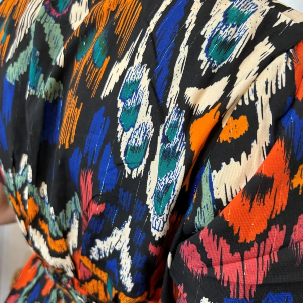 M374- Robe By-One imprimé éthnique (T36-T48) - noir - 48