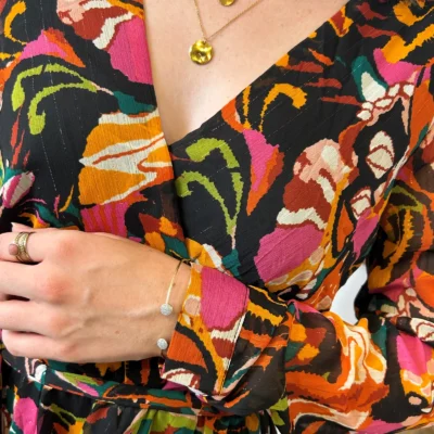 M366- Robe cintrée "Cerise Blue" - noir - 42