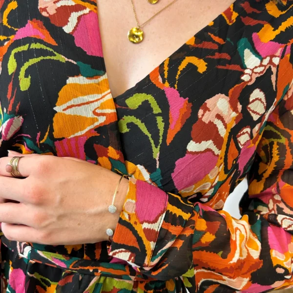 M366- Robe cintrée "Cerise Blue" - noir - 42