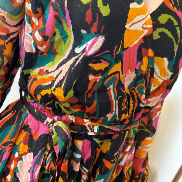 M366- Robe cintrée "Cerise Blue" - noir - 42