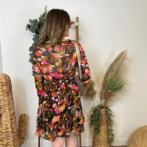 M366- Robe cintrée "Cerise Blue" - noir - 42