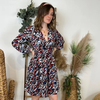 M364 - Robe Maëlle marbrée (T36-T38) - noir - 38