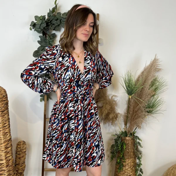 M364 - Robe Maëlle marbrée (T36-T38) - noir - 38