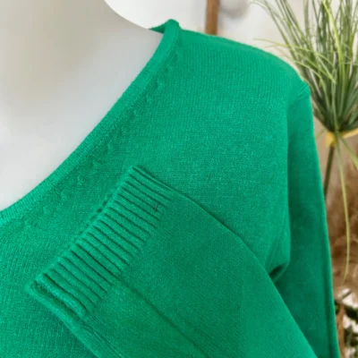 Y249-Tricotonic Col V les T38 & 42 - vert-bresil - 42