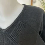 Pull col V laine et cachemire femme TRICOTONIC T38-T42 - noir - 42