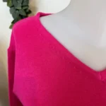 Pull col V laine et cachemire femme TRICOTONIC T38-T42 - fuchsia - 42
