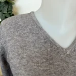Pull col V laine et cachemire femme TRICOTONIC T38-T42 - gris - 42