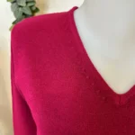 Pull col V laine et cachemire femme TRICOTONIC T38-T42 - kaki - 42