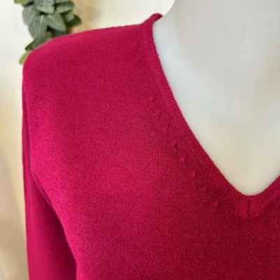 Y249-Tricotonic Col V les T38 & 42 - framboise - 42