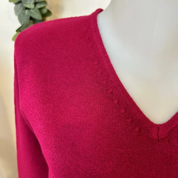 Y249-Tricotonic Col V les T38 & 42 - framboise - 42