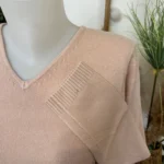 Pull col V laine et cachemire femme TRICOTONIC T38-T42 - rose-poudre - 42
