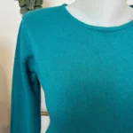 Pull col rond laine et cachemire femme TRICOTONIC T36-T42 - bleu-canard - 42
