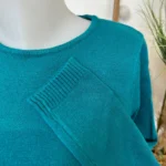 Pull col rond laine et cachemire femme TRICOTONIC T36-T42 - bleu-canard - 42