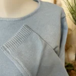 Pull col rond laine et cachemire femme TRICOTONIC T36-T42 - bleu-ciel - 42